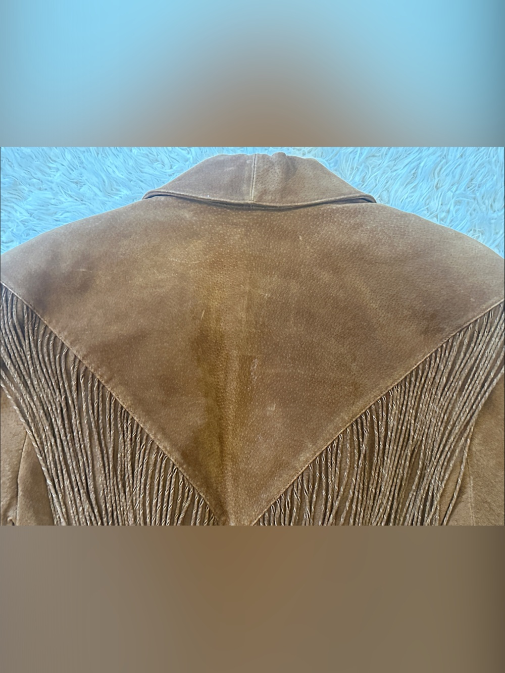 Vintage Brown Leather Suede Fringe Jacket by Circle Creek - Picture 6 of 11